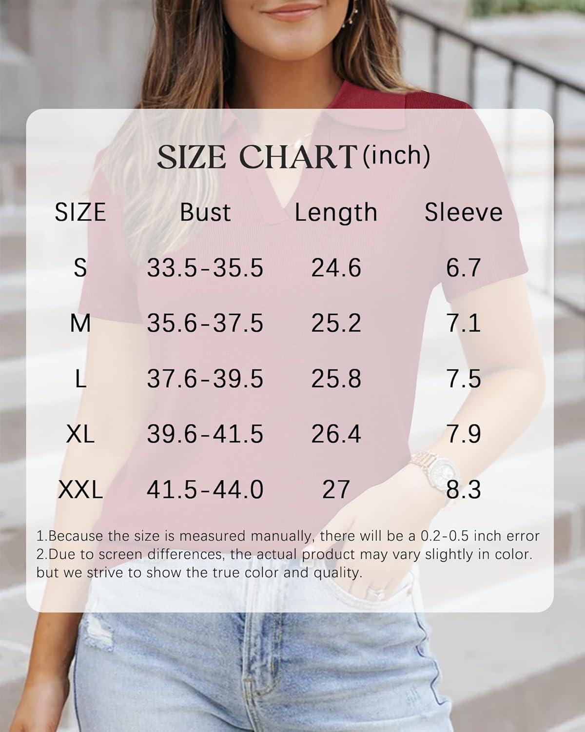imageArachampampCloz Womens Wool Blend Summer Fall Tops Business Casual Polo Shirts 2025Burgundy Red
