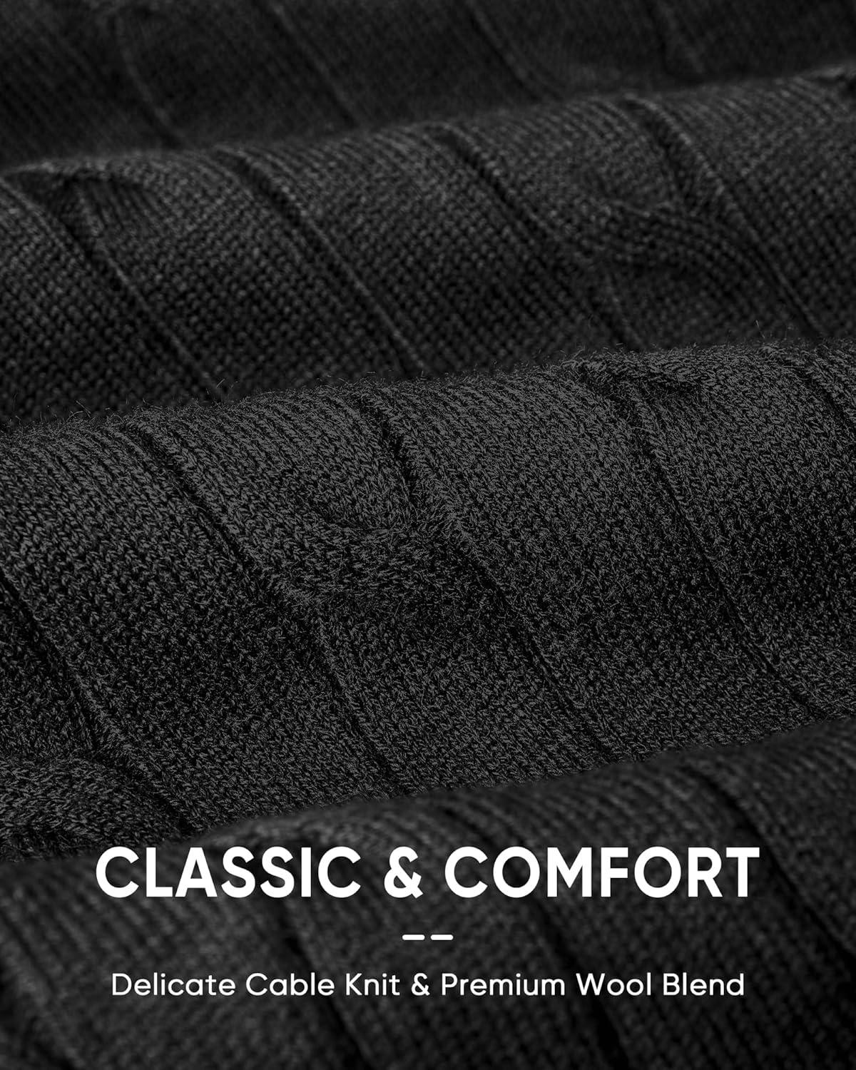 imageArachampampCloz Womens Wool Blend Summer Fall Tops Business Casual Polo Shirts 2025Cable Knitblack