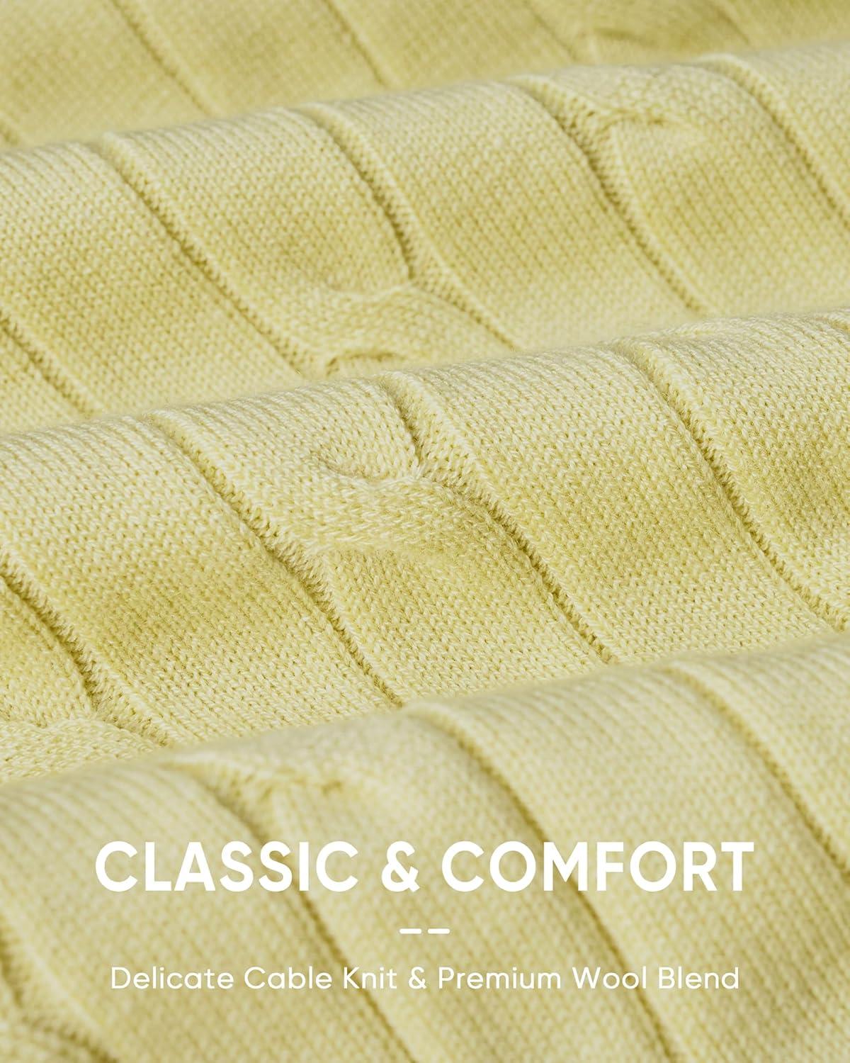 imageArachampampCloz Womens Wool Blend Summer Fall Tops Business Casual Polo Shirts 2025Cable Knityellow