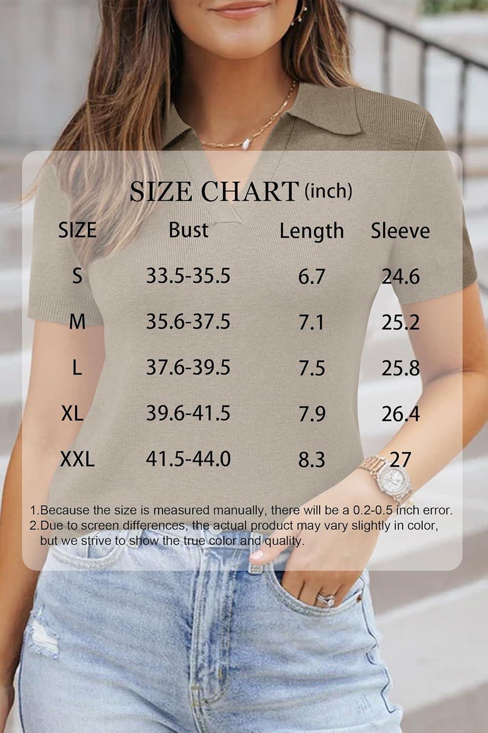 imageArachampampCloz Womens Wool Blend Summer Fall Tops Business Casual Polo Shirts 2025Khaki