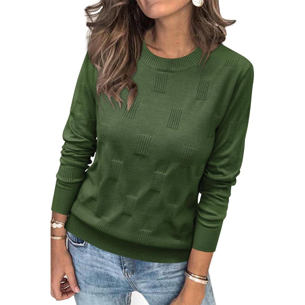 imageArachampampCloz Womens Soft Knit Sweater Fall Dressy Casual Pullover TopsAarmy Green