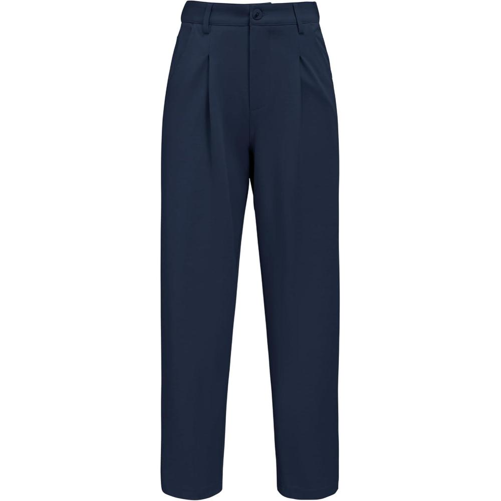 imageArachampampCloz Womens Stretch WrinkleFree Comfort Ankle Work Pants Fall 2025Navy