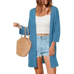 Arach&Cloz Women’s Lightweight Summer Beach Kimonos Cardigan(Dark Blue)