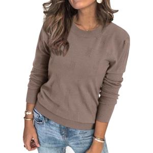 Arach&Cloz Women’s Soft Knit Sweater Fall Dressy Casual Pullover Tops(A-dusty Rose)