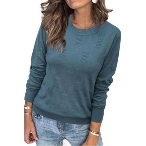 Arach&Cloz Women’s Soft Knit Sweater Fall Dressy Casual Pullover Tops(A-nebulas Blue)