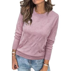 Arach&Cloz Women’s Soft Knit Sweater Fall Dressy Casual Pullover Tops(A-pink02)