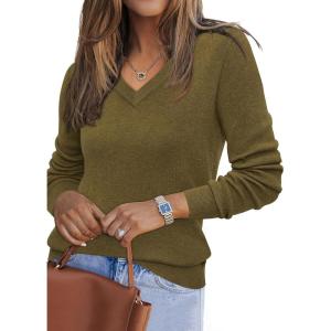 Arach&Cloz Women’s Wool Blend Fall Sweaters Business Casual Outfits(Heather Brown)