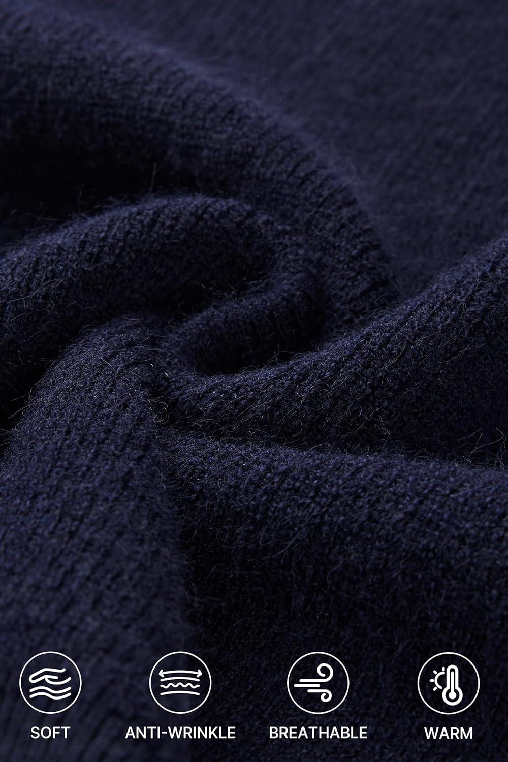 imageArachampampCloz Womens Wool Blend V Neck Fall Business Casual Sweater Tops 2025Navy