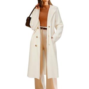 Arach&Cloz Women’s Wool Blend Double Breasted Winter Outfits Long Cardigan Sweater Coat 2025(Beige)