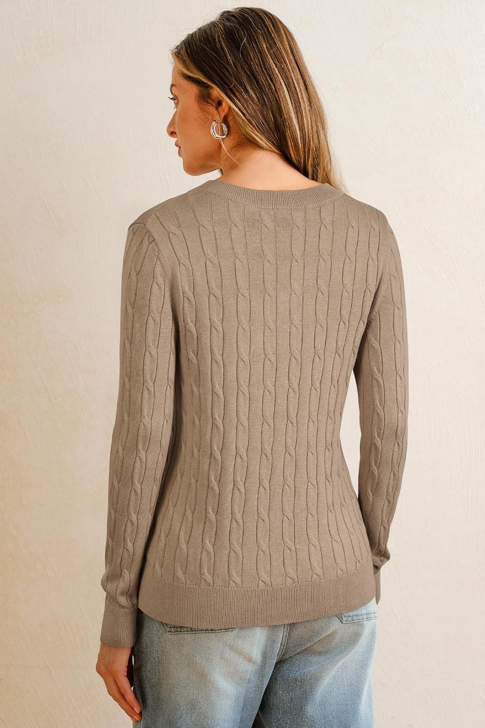imageArachampampCloz Womens Wool Blend Fall Sweaters Business Casual OutfitsCablecamel