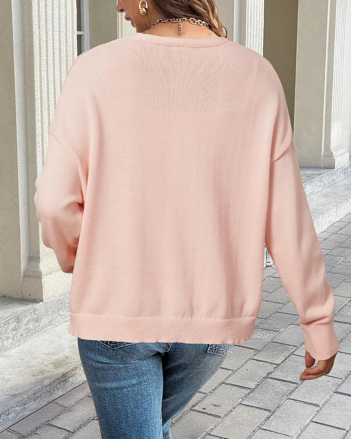 imageArachampampCloz Womens Cozy Cotton Tie Front Fall Trendy Bow Cardigan Sweaters 2025Light Pink