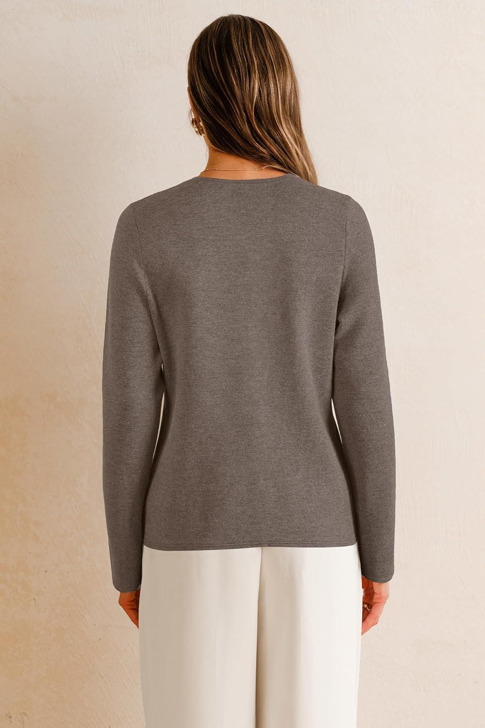 imageArachampampCloz Womens Wool Blend Sweater Blazers Business Casual Jacket with Pockets 2025Coffee