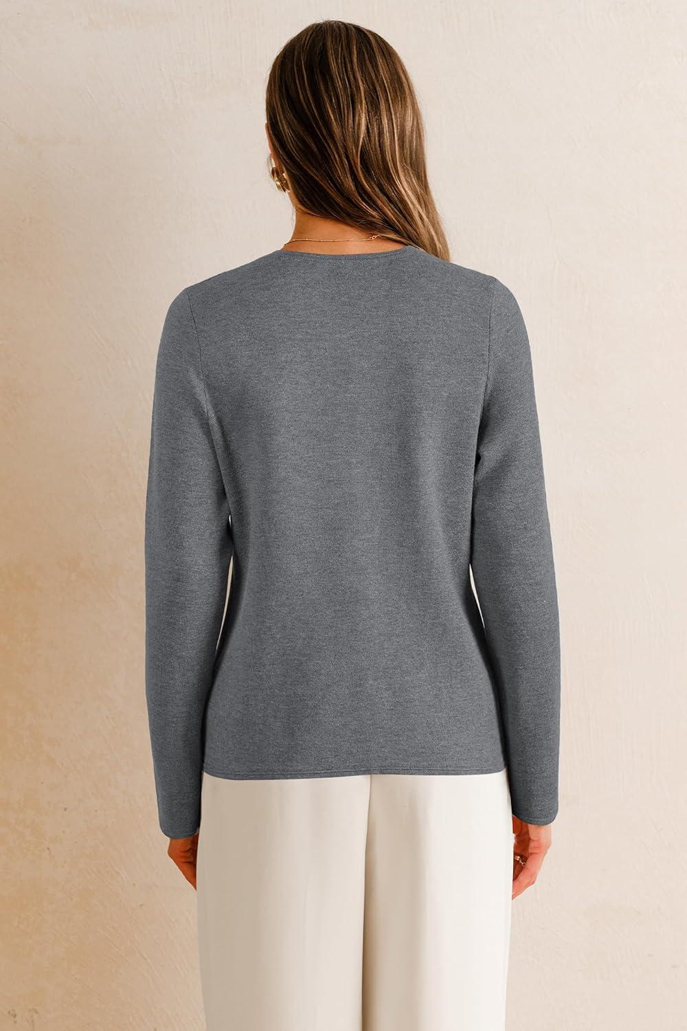 imageArachampampCloz Womens Wool Blend Sweater Blazers Business Casual Jacket with Pockets 2025Gray