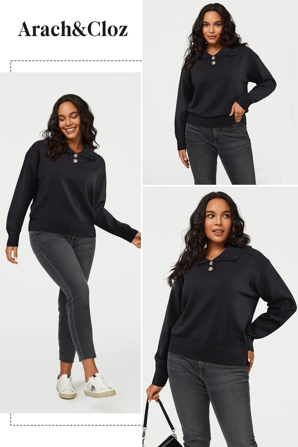 imageArachampampCloz Womens Swaters 2024 Fall Fashion Outfits Long Sleeve Crewneck Knit Tops Ruffle Casual TShirts Cute Tees BlousesBlack3174