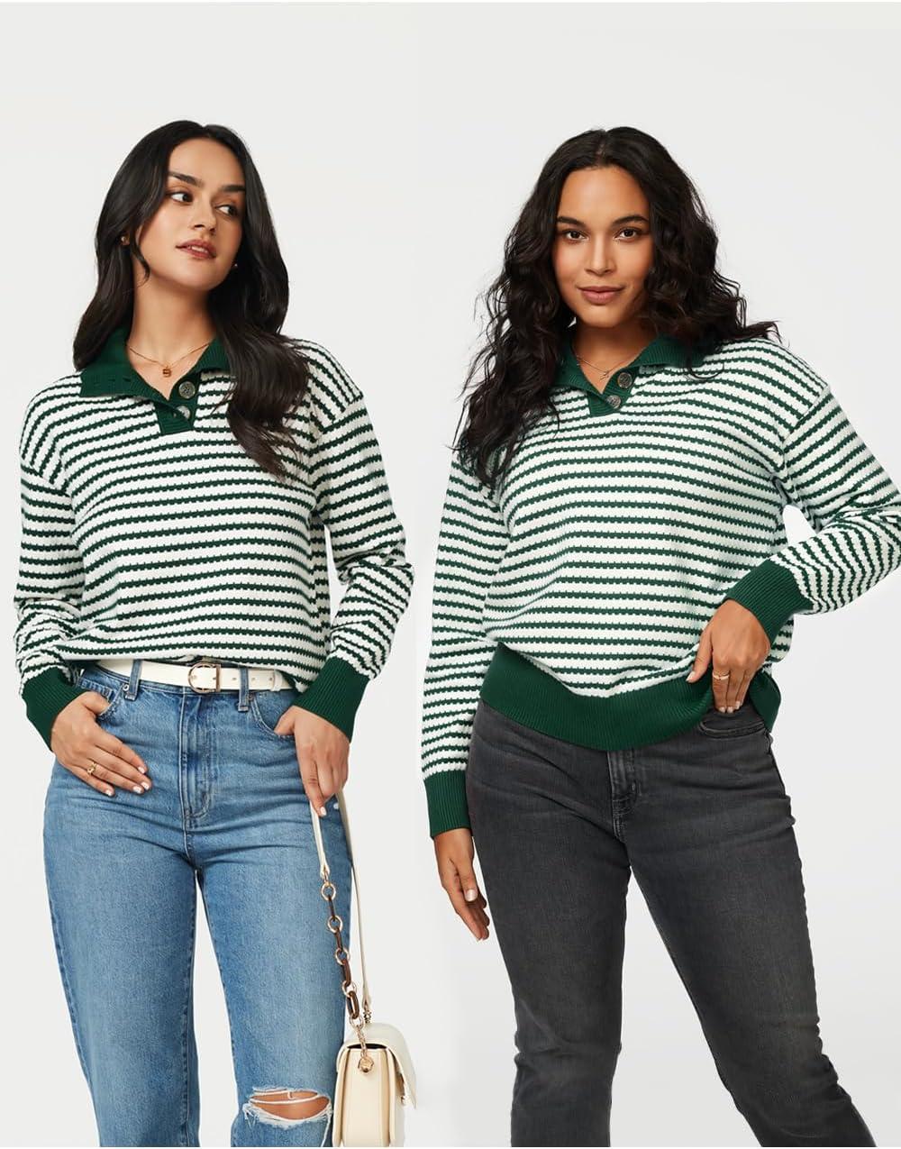 imageArachampampCloz Womens Swaters 2024 Fall Fashion Outfits Long Sleeve Crewneck Knit Tops Ruffle Casual TShirts Cute Tees BlousesGreen3170