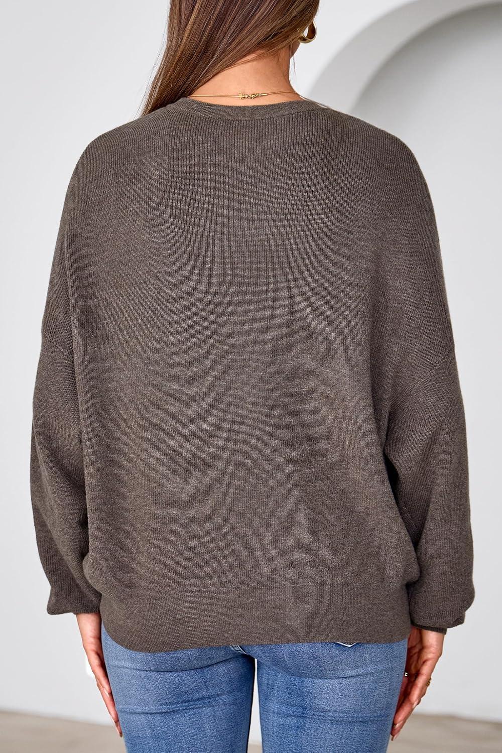 imageArachampampCloz Womens Wool Blend Oversized Cardigan Sweaters Button Down Casual Winter ClothingCoffee