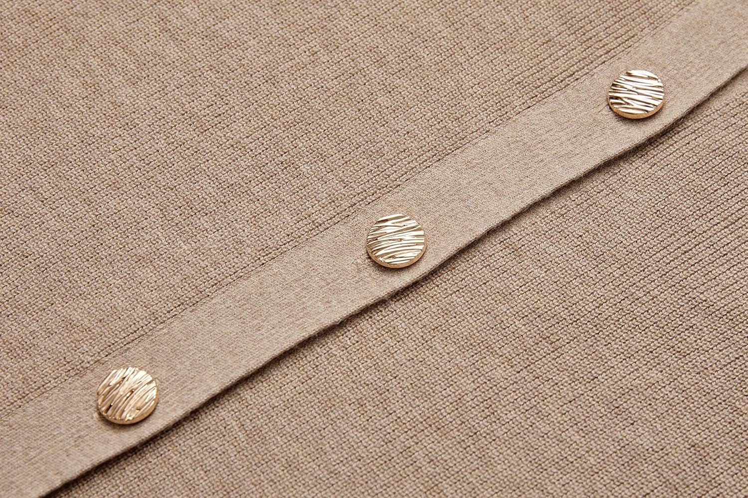 imageArachampampCloz Womens Wool Blend Oversized Cardigan Sweaters Button Down Casual Winter ClothingDark Apricot