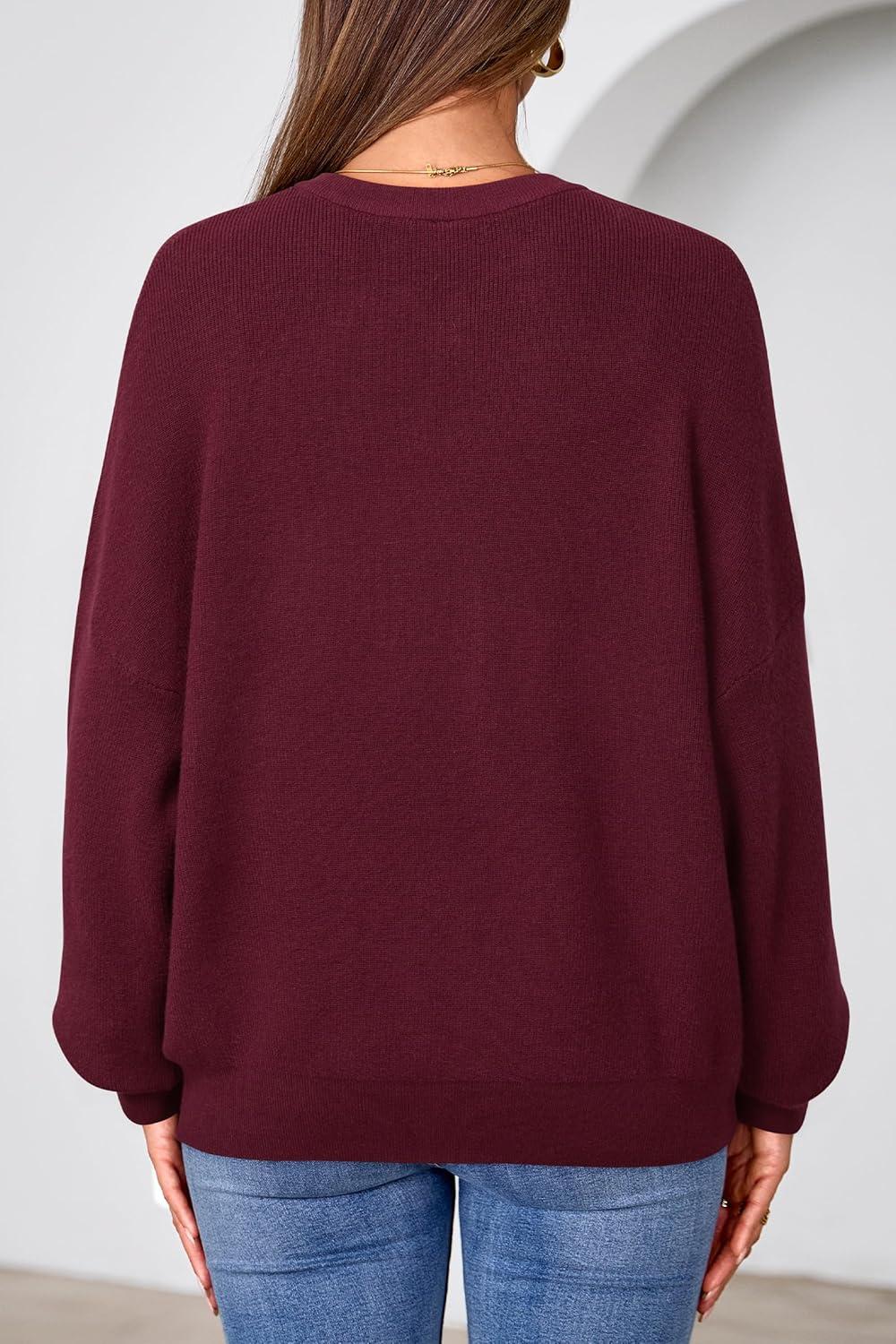 imageArachampampCloz Womens Wool Blend Oversized Cardigan Sweaters Button Down Casual Winter ClothingWine