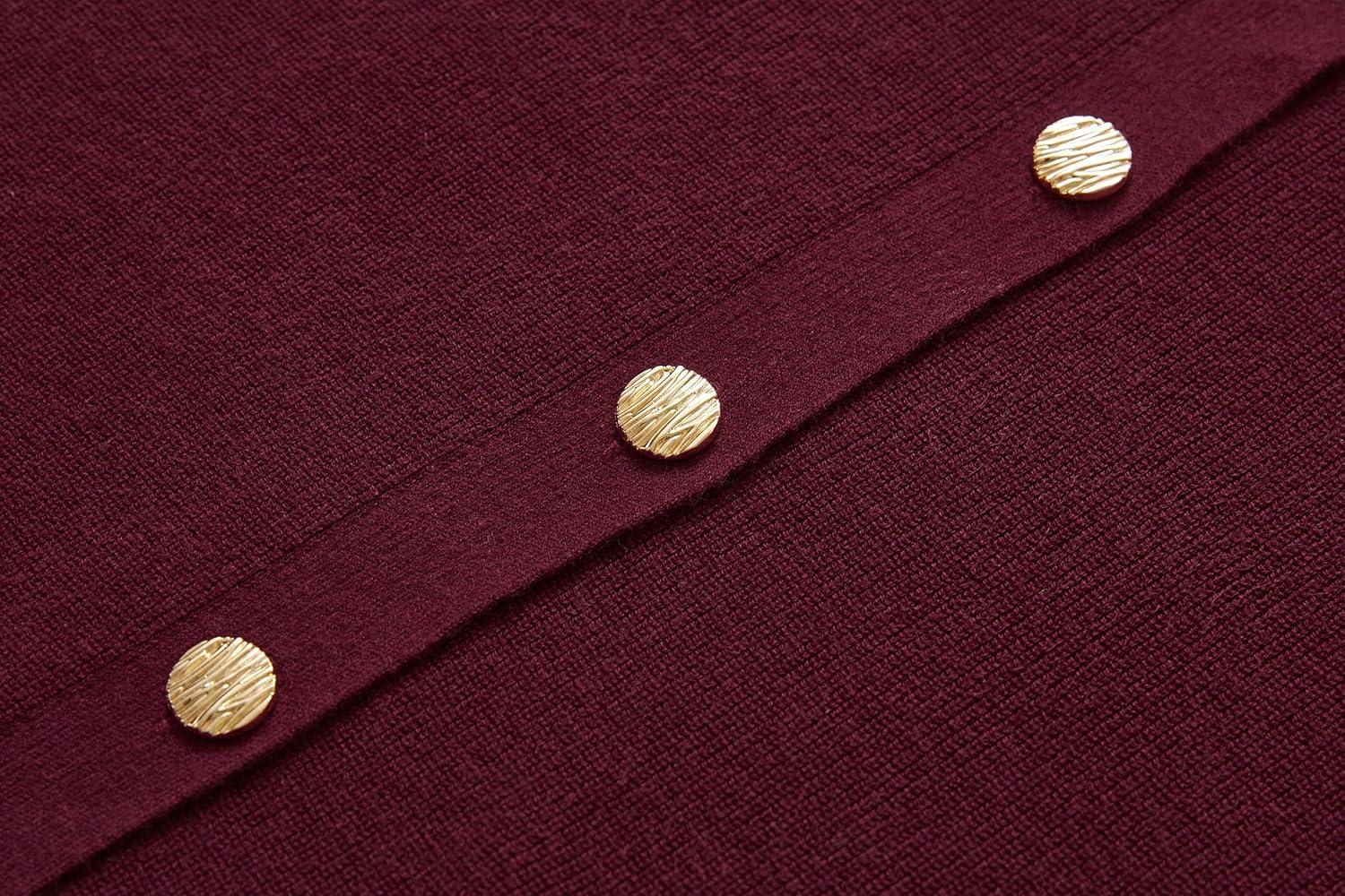 imageArachampampCloz Womens Wool Blend Oversized Cardigan Sweaters Button Down Casual Winter ClothingWine