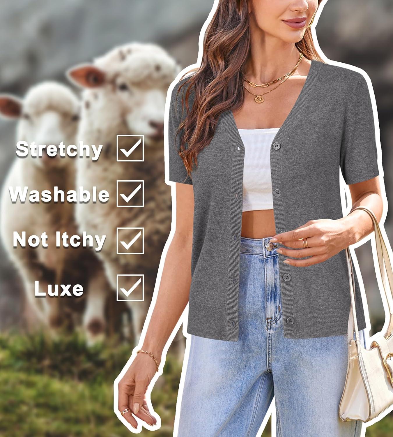 image:imageArachampCloz Womens Wool Blend Business Casual Cardigan Sweaters TopsDark Gray