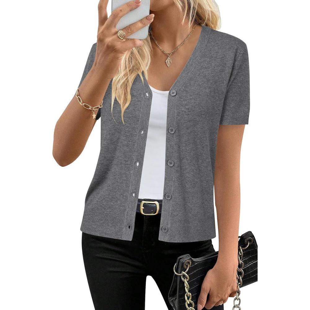 image:imageArachampCloz Womens Wool Blend Business Casual Cardigan Sweaters TopsDark Gray