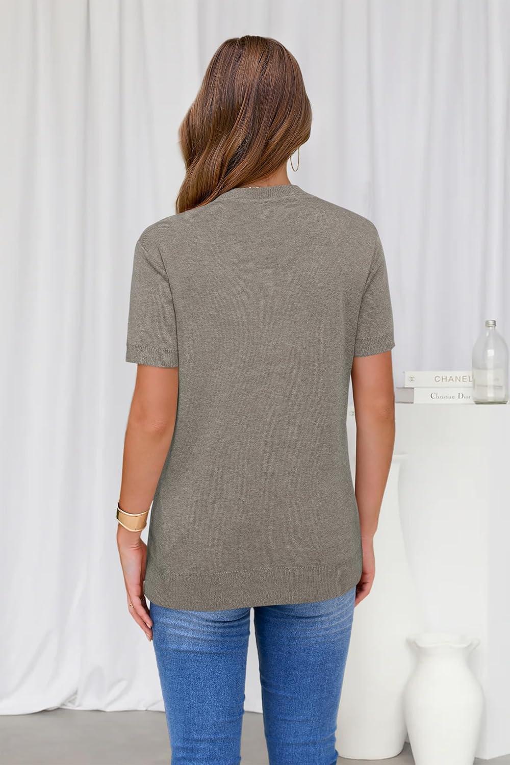 image:imageArachampCloz Womens Wool Blend Business Casual Essential Fall Layering Pullover SweatersAgray Mocha
