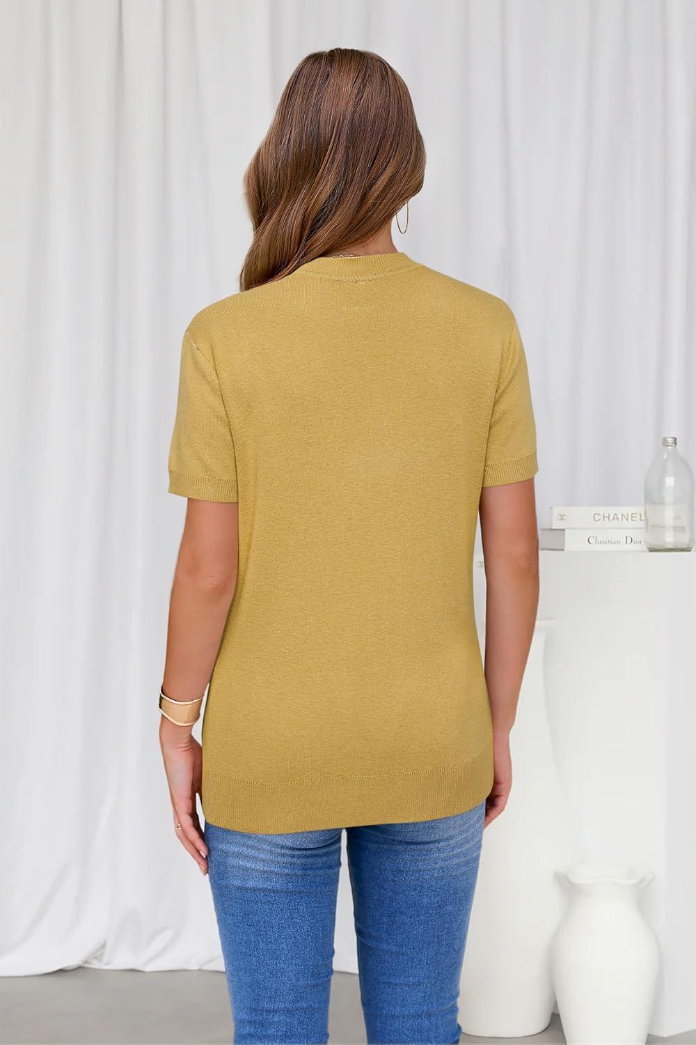 image:imageArachampCloz Womens Wool Blend Business Casual Essential Fall Layering Pullover SweatersAlight Turmeric
