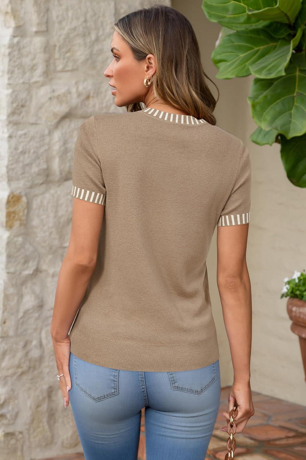 image:imageArachampCloz Womens Wool Blend Business Casual Essential Fall Layering Pullover SweatersCamel025132