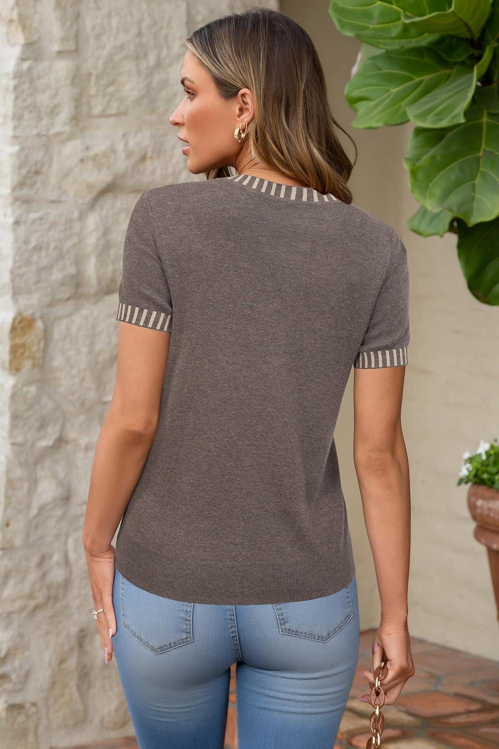 image:imageArachampCloz Womens Wool Blend Business Casual Essential Fall Layering Pullover SweatersCoffee5132