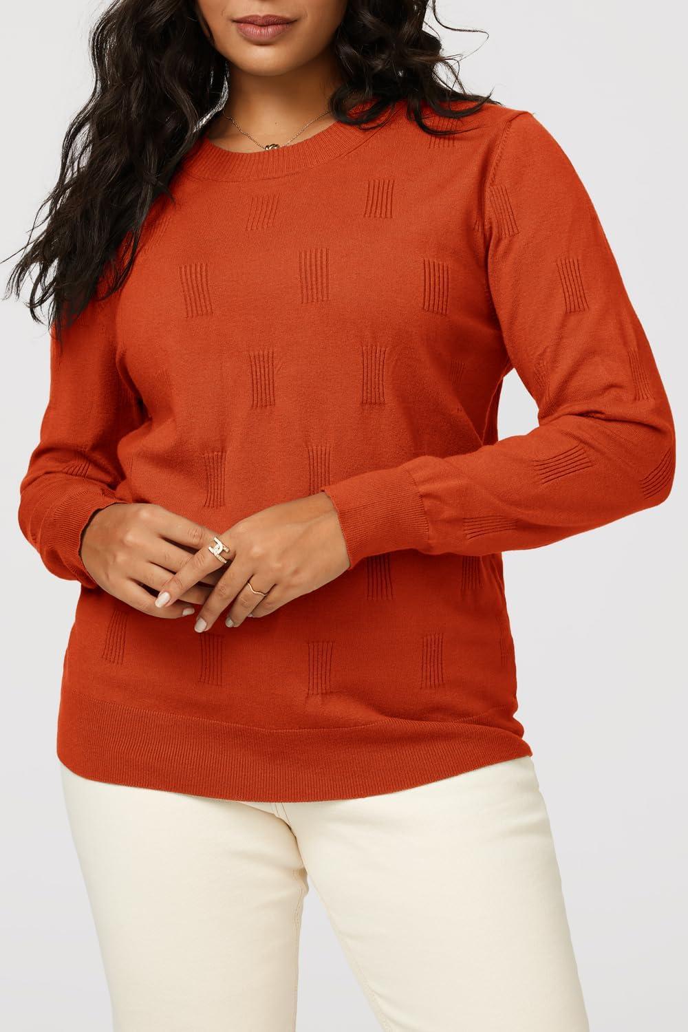 image:imageArachampCloz Womens Soft Knit Sweater Fall Dressy Casual Pullover TopsArust