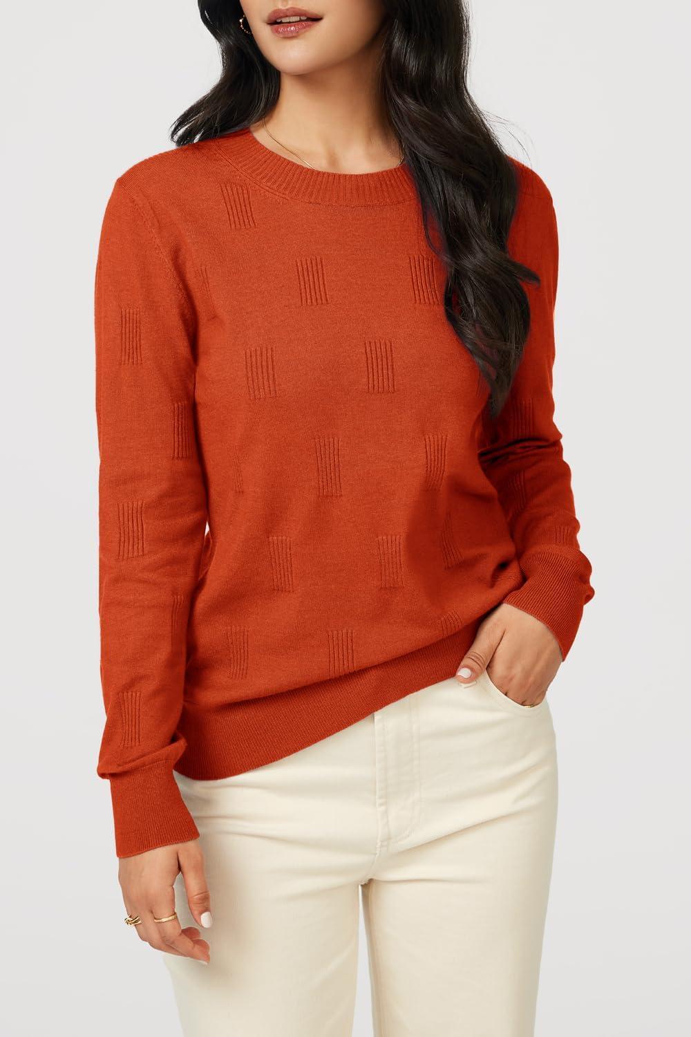 image:imageArachampCloz Womens Soft Knit Sweater Fall Dressy Casual Pullover TopsArust