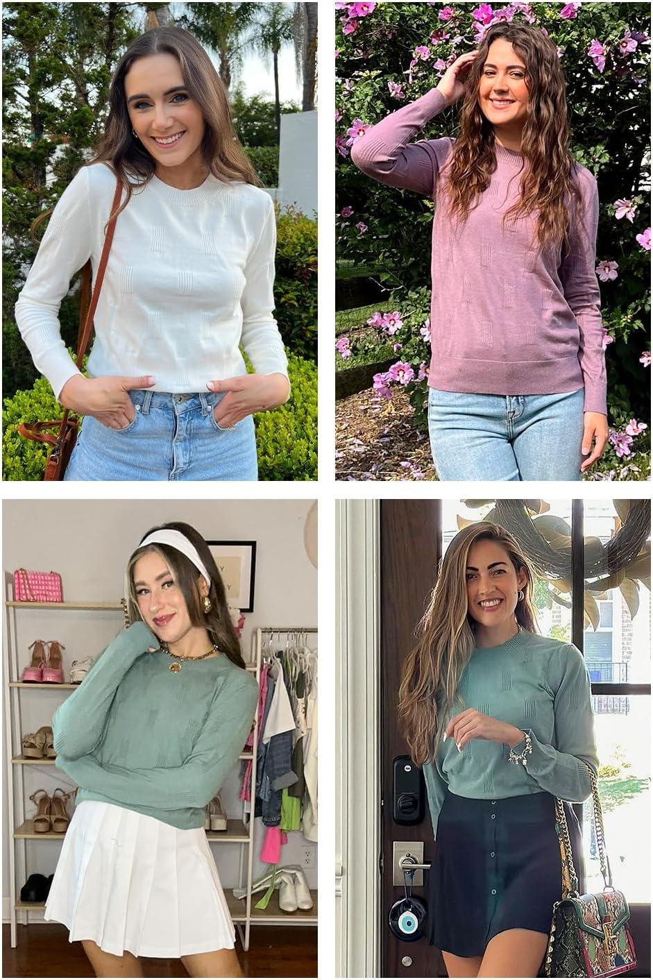 image:imageArachampCloz Womens Soft Knit Sweater Fall Dressy Casual Pullover TopsArust
