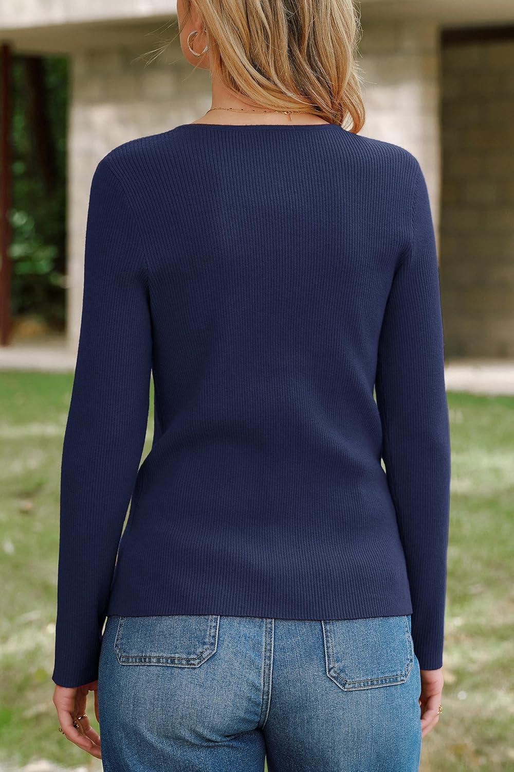 image:imageArachampCloz Womens Wool Blend Button Up Spring Business Cardigan Tops Outfits 2026Navy