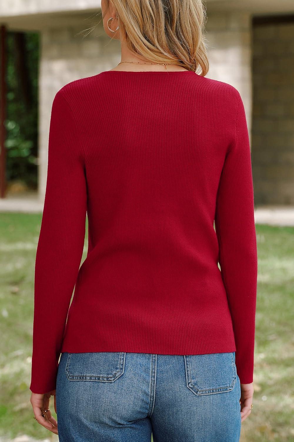 image:imageArachampCloz Womens Wool Blend Button Up Spring Business Cardigan Tops Outfits 2026Red