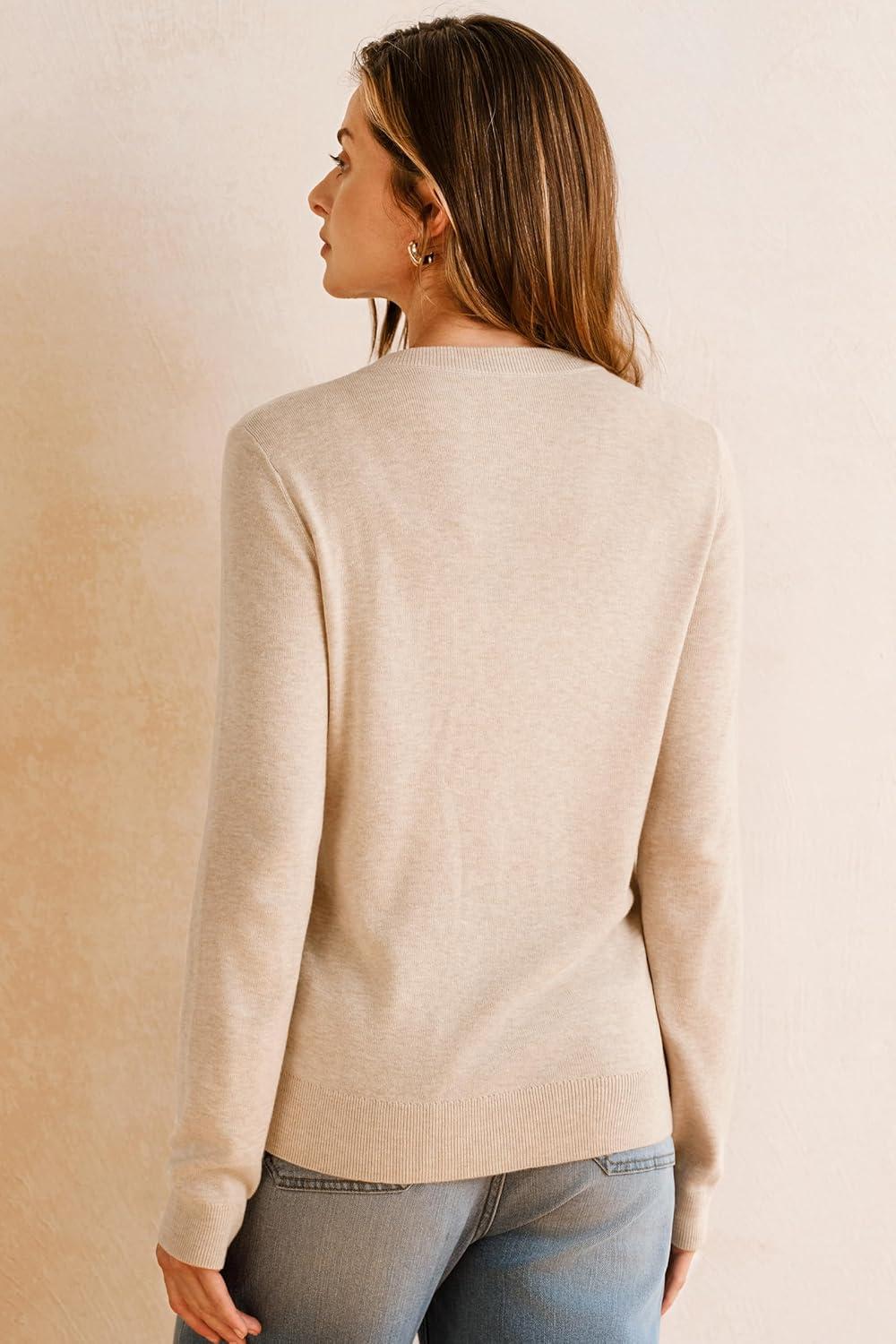 image:imageArachampCloz Womens Wool Blend Lightweight Spring Business Casual Cardigan Sweaters TopsApricot
