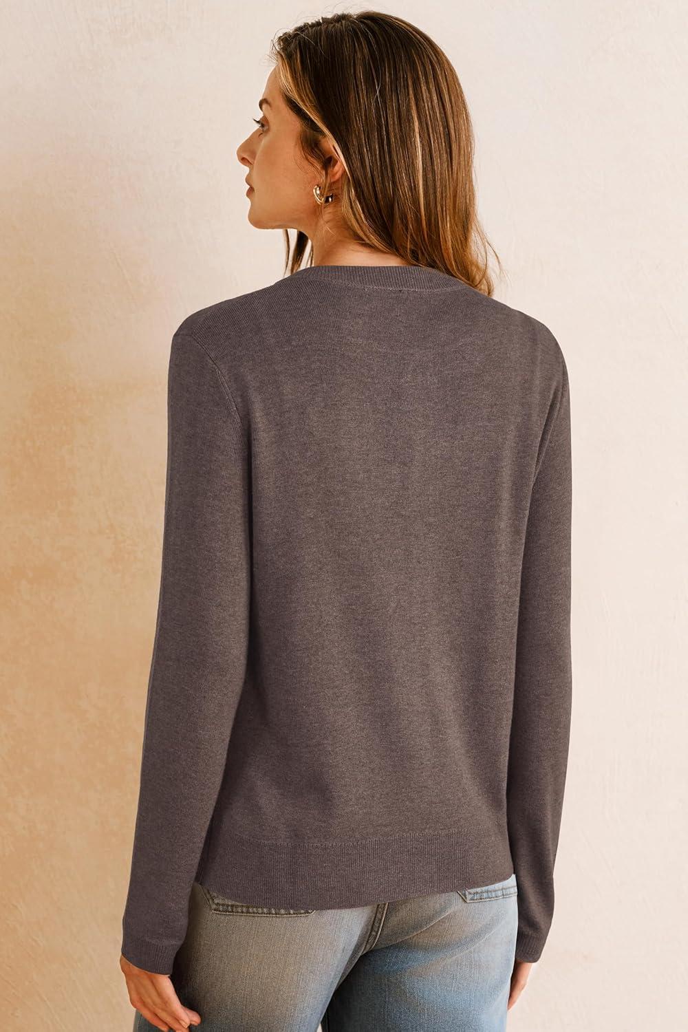 image:imageArachampCloz Womens Wool Blend Lightweight Spring Business Casual Cardigan Sweaters TopsCoffee