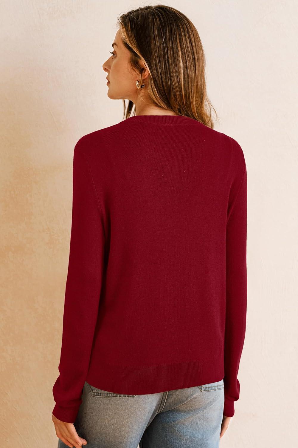 image:imageArachampCloz Womens Wool Blend Lightweight Spring Business Casual Cardigan Sweaters TopsRed