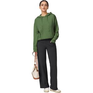 Arach&Cloz Womens 2023 Two Piece Outfits Knit Sweaters Hoodies and Wide Leg Yoga Pants Tracksuit Lounge Sets with Pockets(Green)