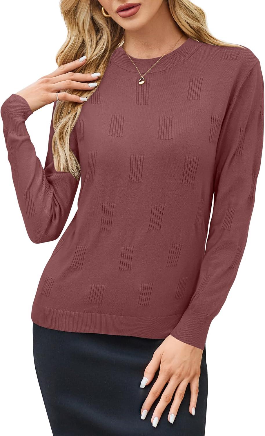 image:imageArachampCloz Womens Soft Knit Sweater Fall Dressy Casual Pullover TopsAdusty Red
