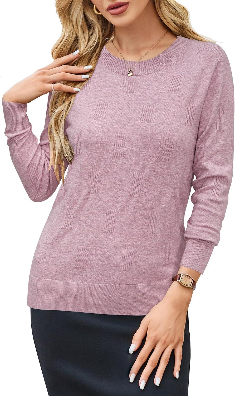 image:imageArachampCloz Womens Soft Knit Sweater Fall Dressy Casual Pullover TopsApink02