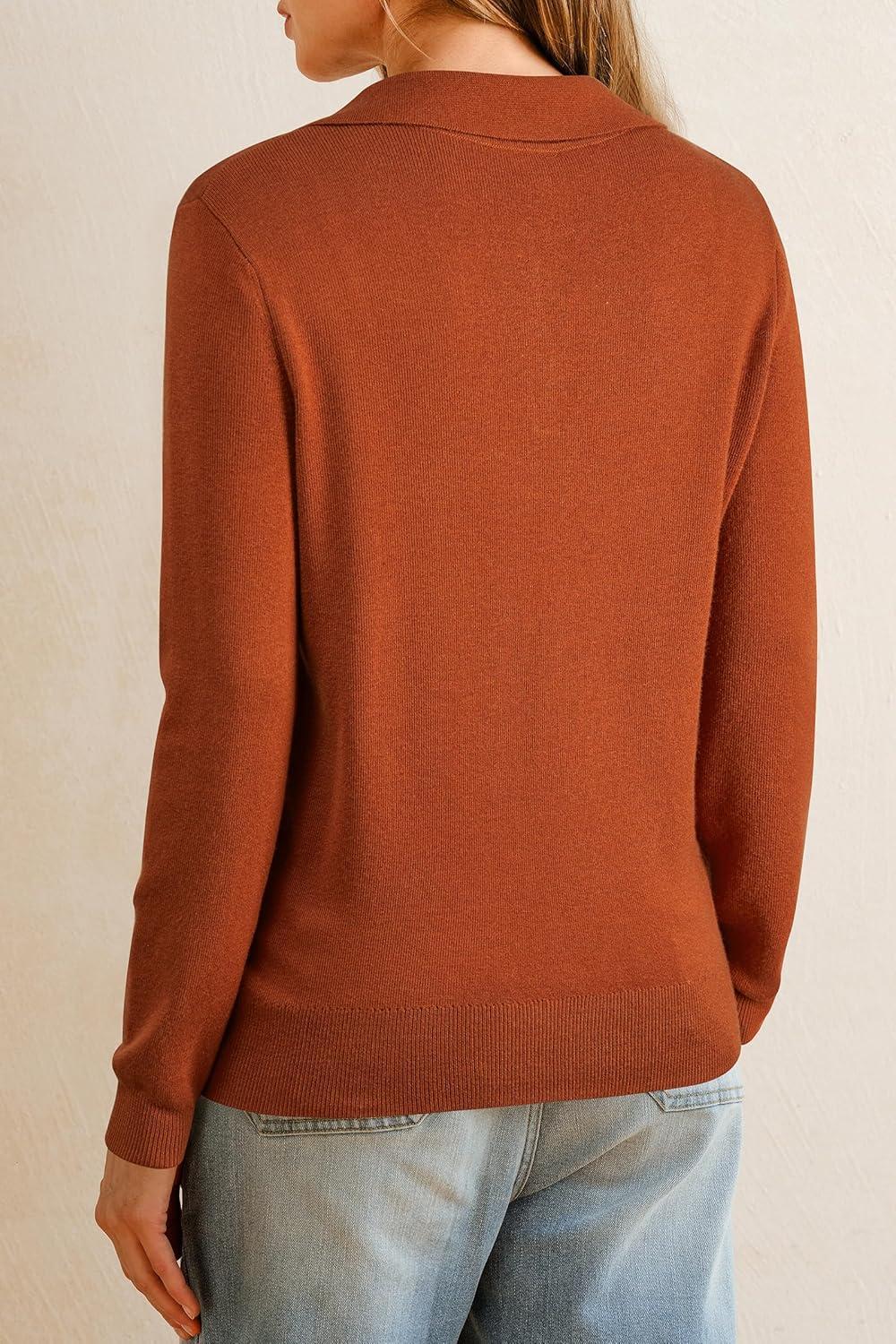 image:imageArachampCloz Womens Wool Blend Collared Polo Pullover Spring Sweaters Business Casual Outfits 2026Caramel