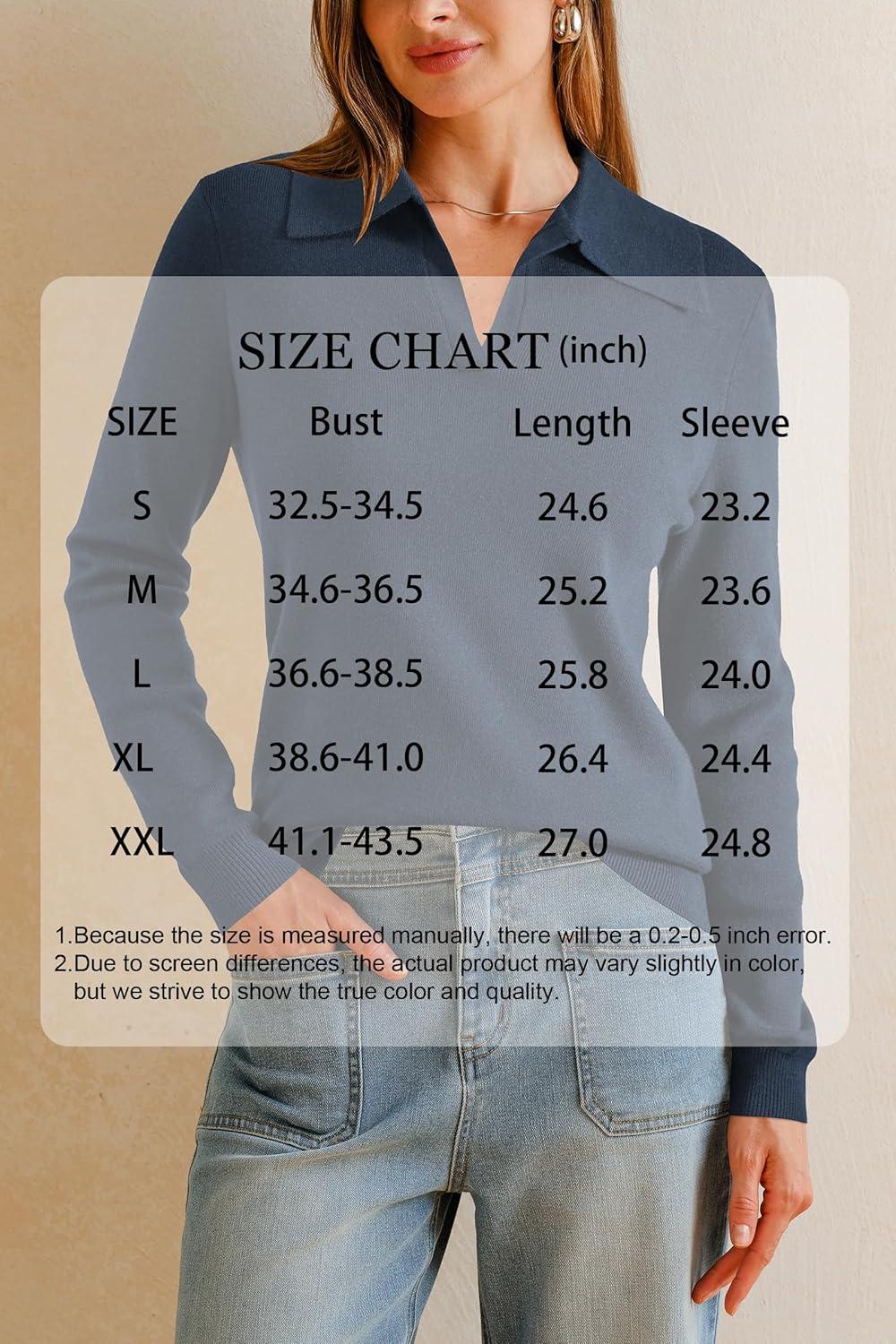 image:imageArachampCloz Womens Wool Blend Collared Polo Pullover Spring Sweaters Business Casual Outfits 2026Dark Blue