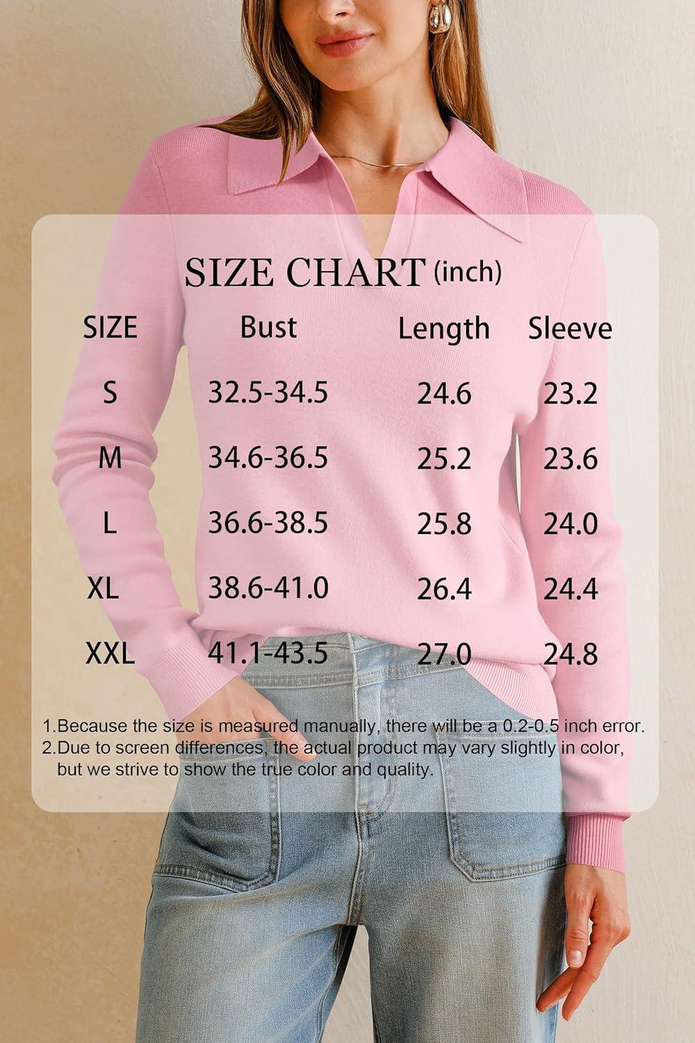 image:imageArachampCloz Womens Wool Blend Collared Polo Pullover Spring Sweaters Business Casual Outfits 2026Pink