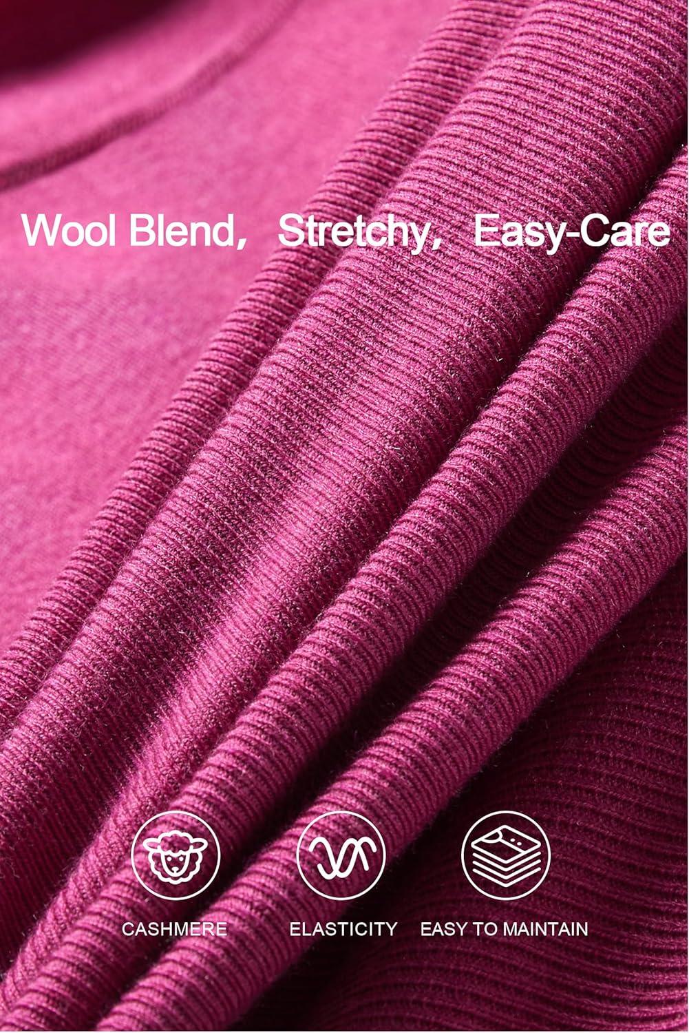 image:imageArachampCloz Womens Wool Blend Collared Polo Pullover Spring Sweaters Business Casual Outfits 2026Rose Red