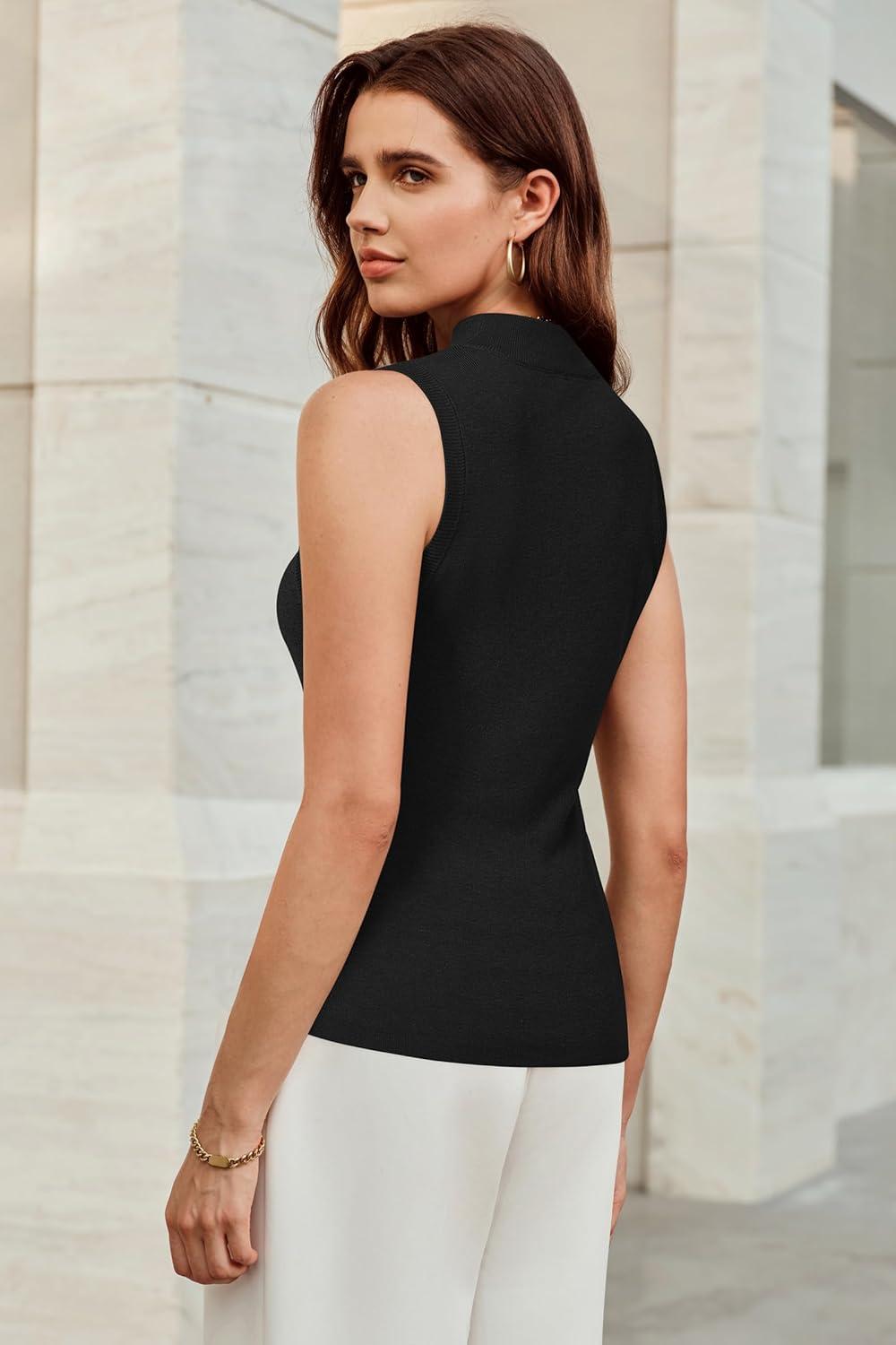 image:imageArachampCloz Womens Wool Blend Sweater Soft Turtleneck AllSeason Casual Tank 2026Black
