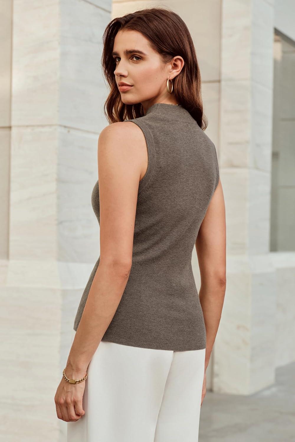 image:imageArachampCloz Womens Wool Blend Sweater Soft Turtleneck AllSeason Casual Tank 2026Coffee
