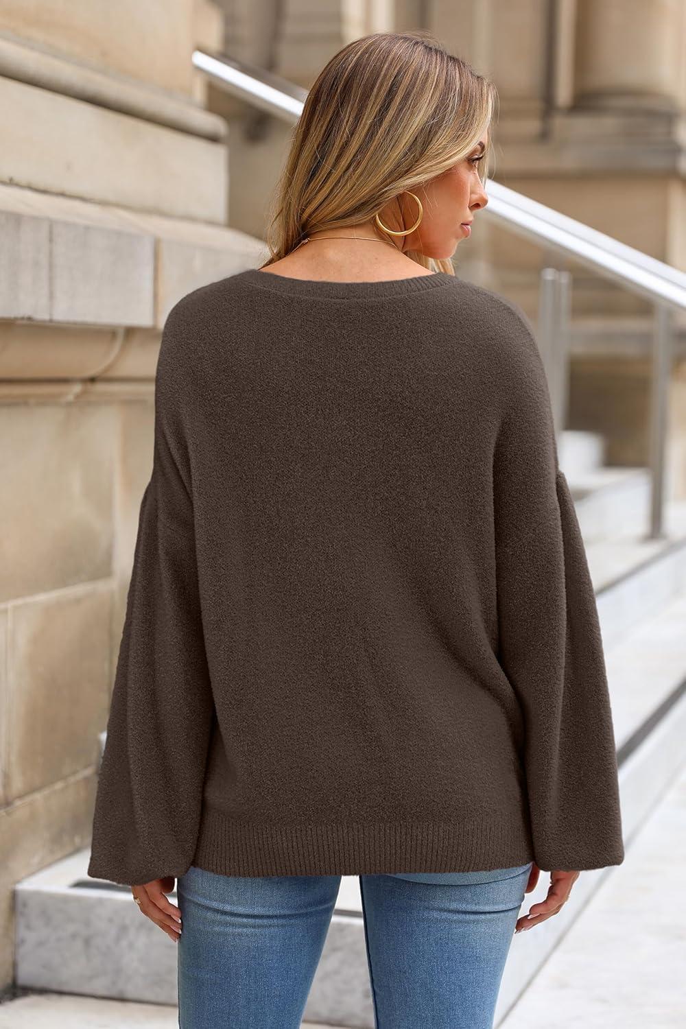 image:imageArachampCloz Women Wool Bend Soft Warm Fuzzy Loose Fit Fall Sweater 2025Coffee