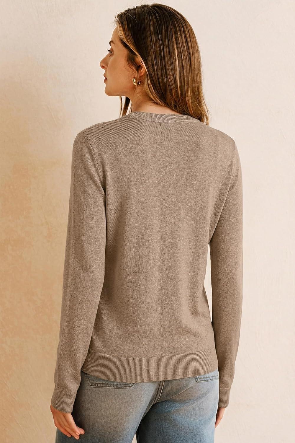image:imageArachampCloz Womens Wool Blend Lightweight Spring Business Casual Cardigan Sweaters TopsCamel