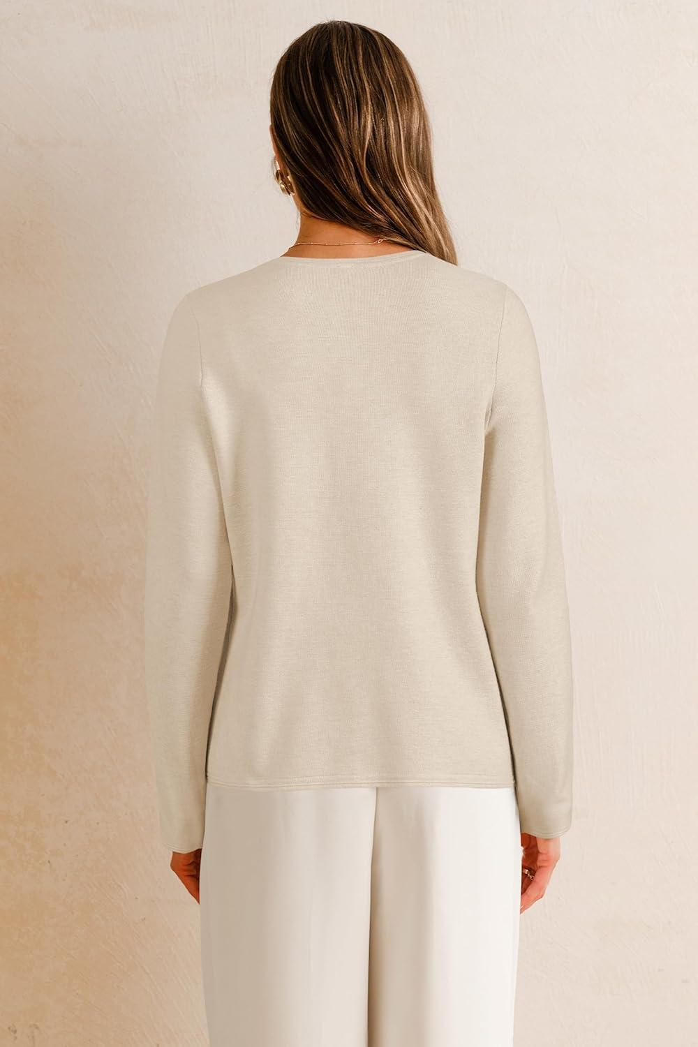 image:imageArachampCloz Womens Wool Blend Sweater Blazers Business Casual Jacket with Pockets 2026Apricot