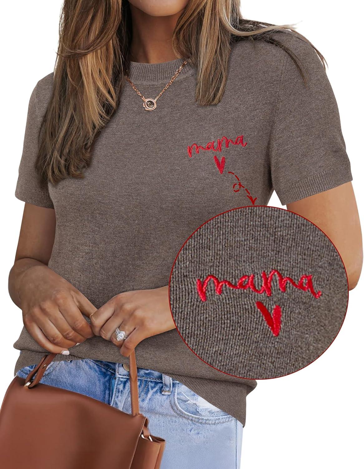 image:imageArachampCloz Womens Lightweight Wool Blend Short Sleeve Sweater Top Business CasualCoffee5119